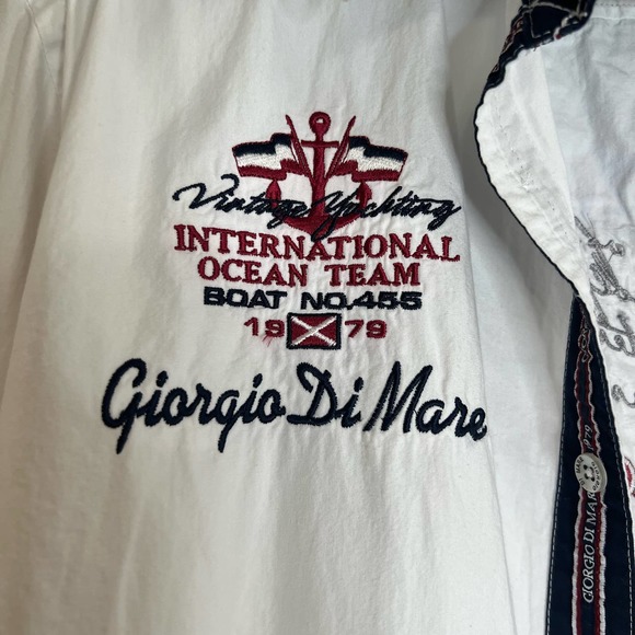 Giorgio Di Mare Ocean International Team White Button Down Shirt Men's - Picture 4 of 10